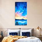 Starry Night Mountain Lake Wall Art