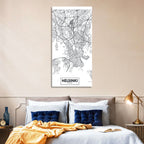 Helsinki Street Grid Map Wall Art
