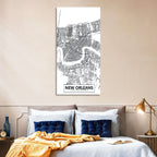 New Orleans Minimalist City Map Wall Art