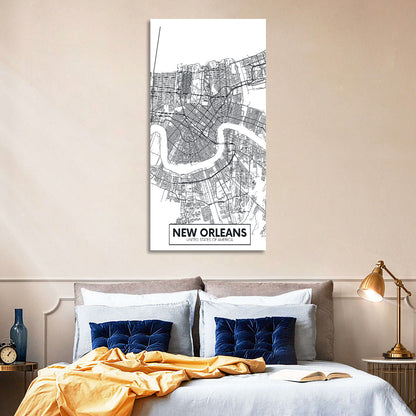 New Orleans Minimalist City Map Wall Art
