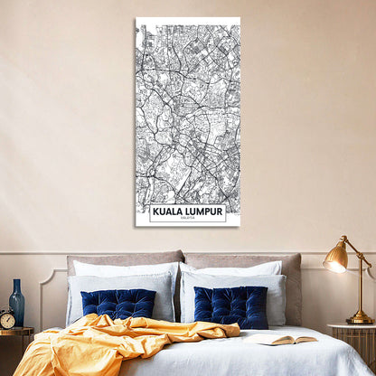 Kuala Lumpur City Map Wall Art