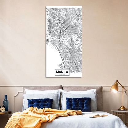 Manila City Map Wall Art