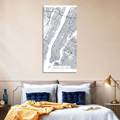 Manhattan Island Map Wall Art
