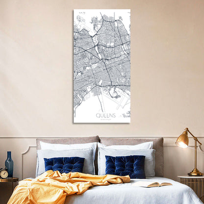 Queens Map with Jfk Airport Wall Art