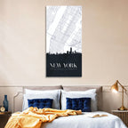 Manhattan Map with Skyline Wall Art