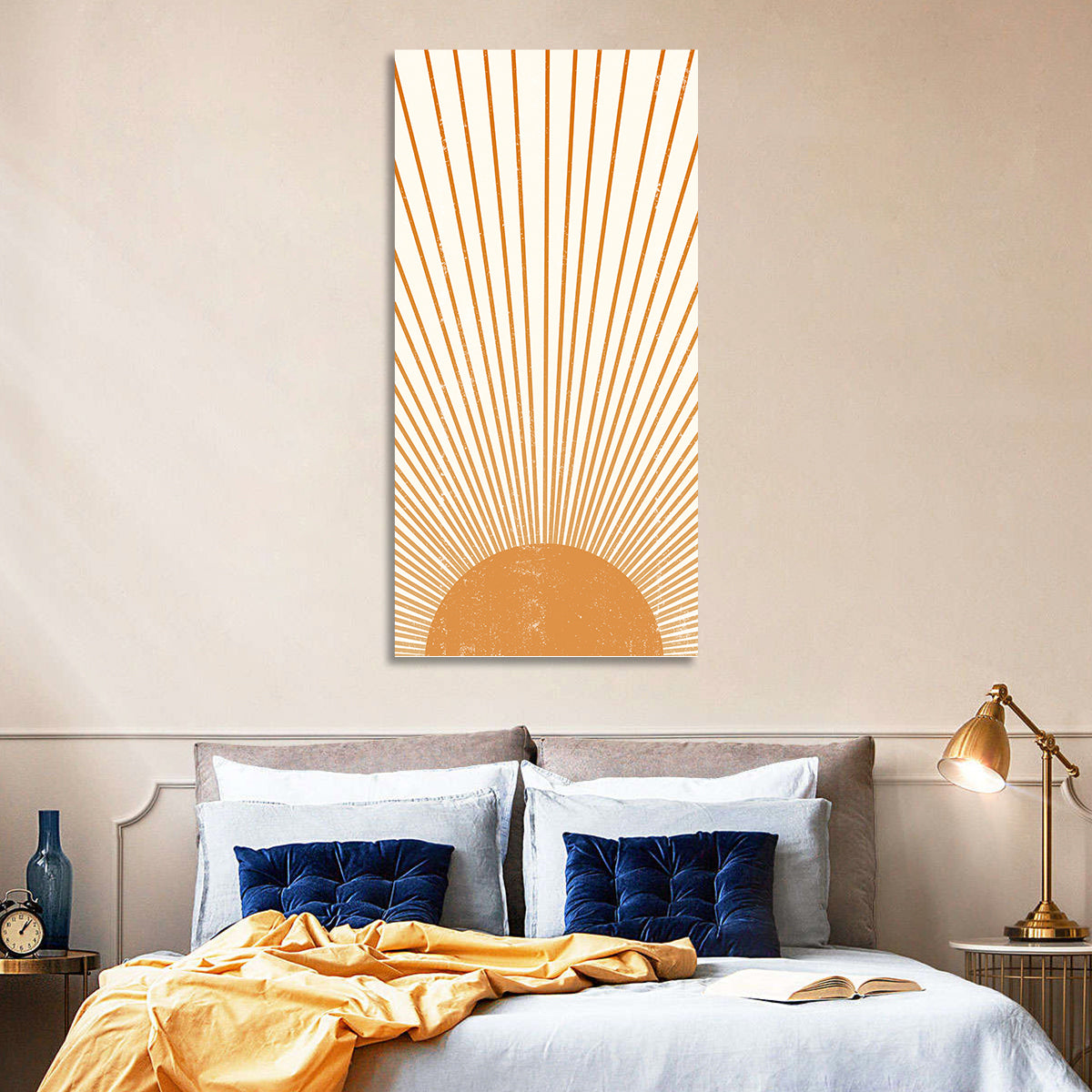 Distressed Sunburst Minimalist Wall Art