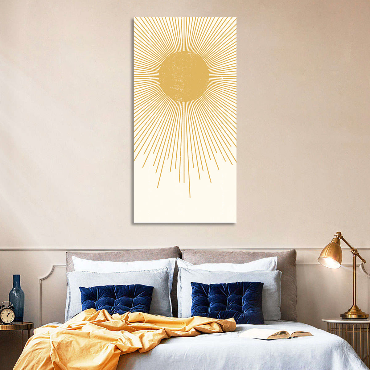 Textured Sunburst Abstract Wall Art