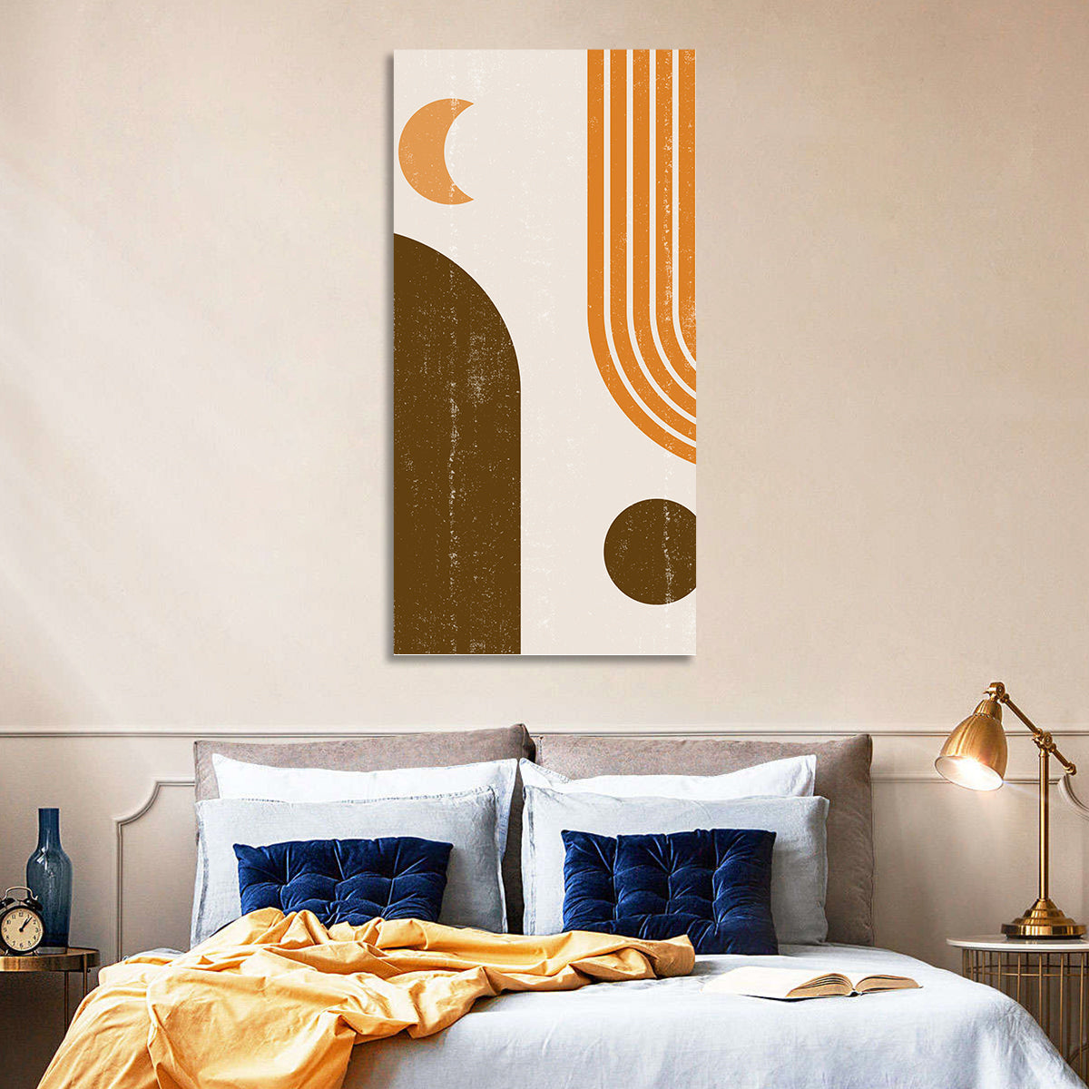 Crescent Moon Arch Abstract Wall Art in a room, portrait