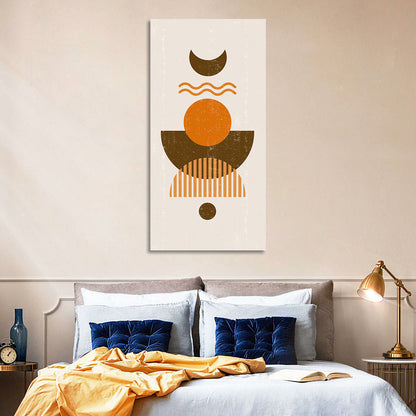 Earthy Sun and Crescent Moon Wall Art