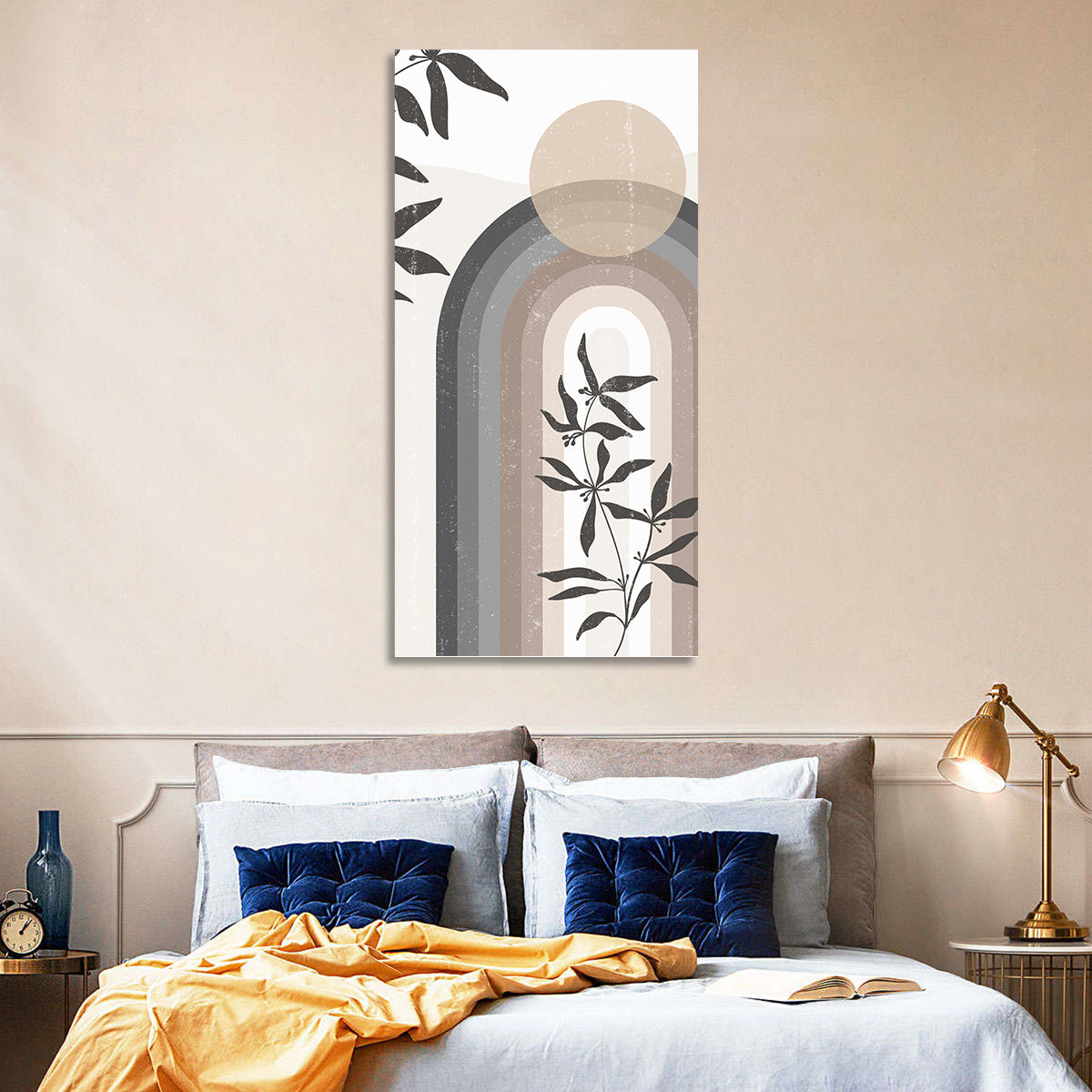 Taupe Rainbow Botanical Arch Wall Art