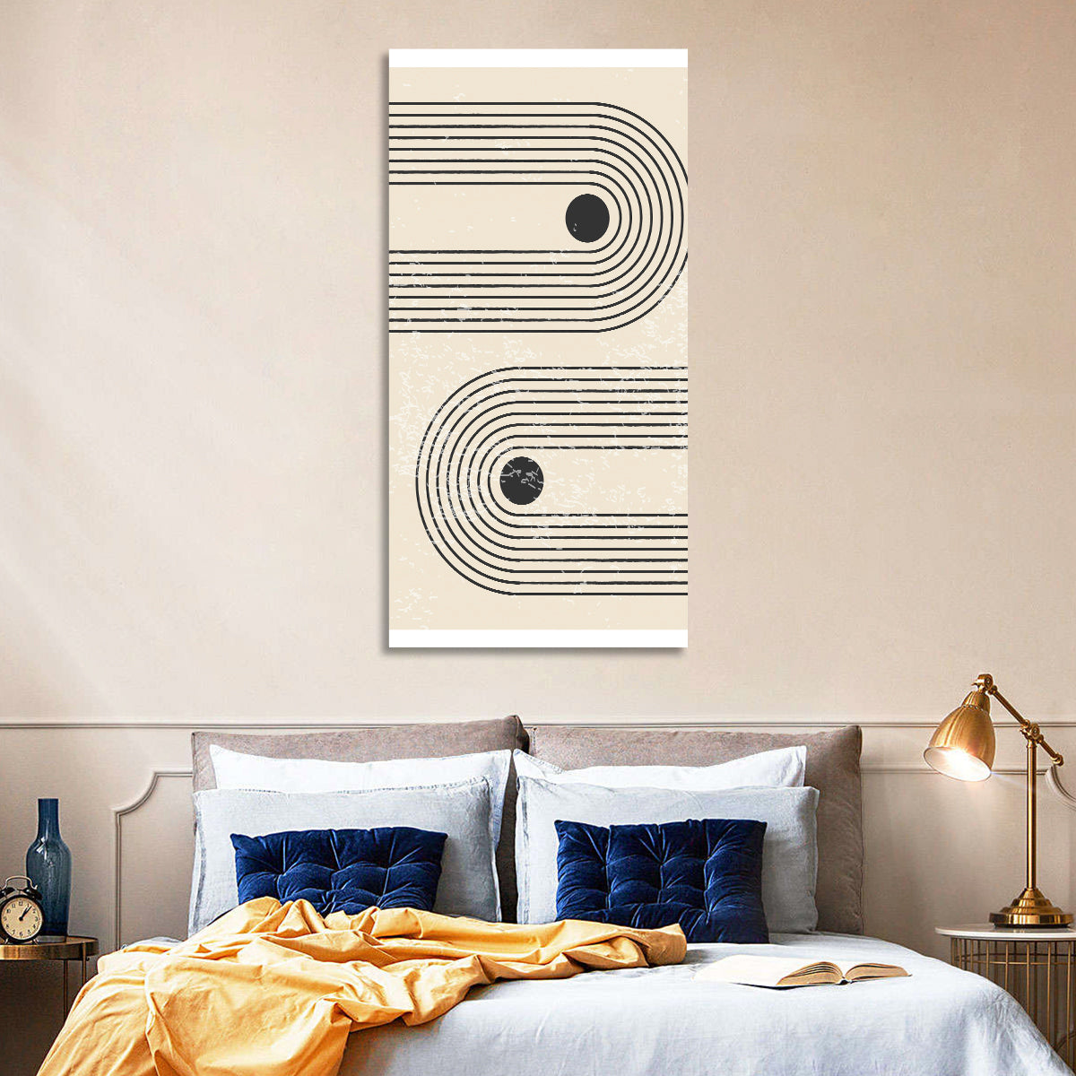 Round Paths Wall Art in a room, portrait