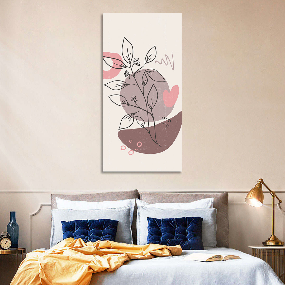 Mauve Botanical Line Wall Art