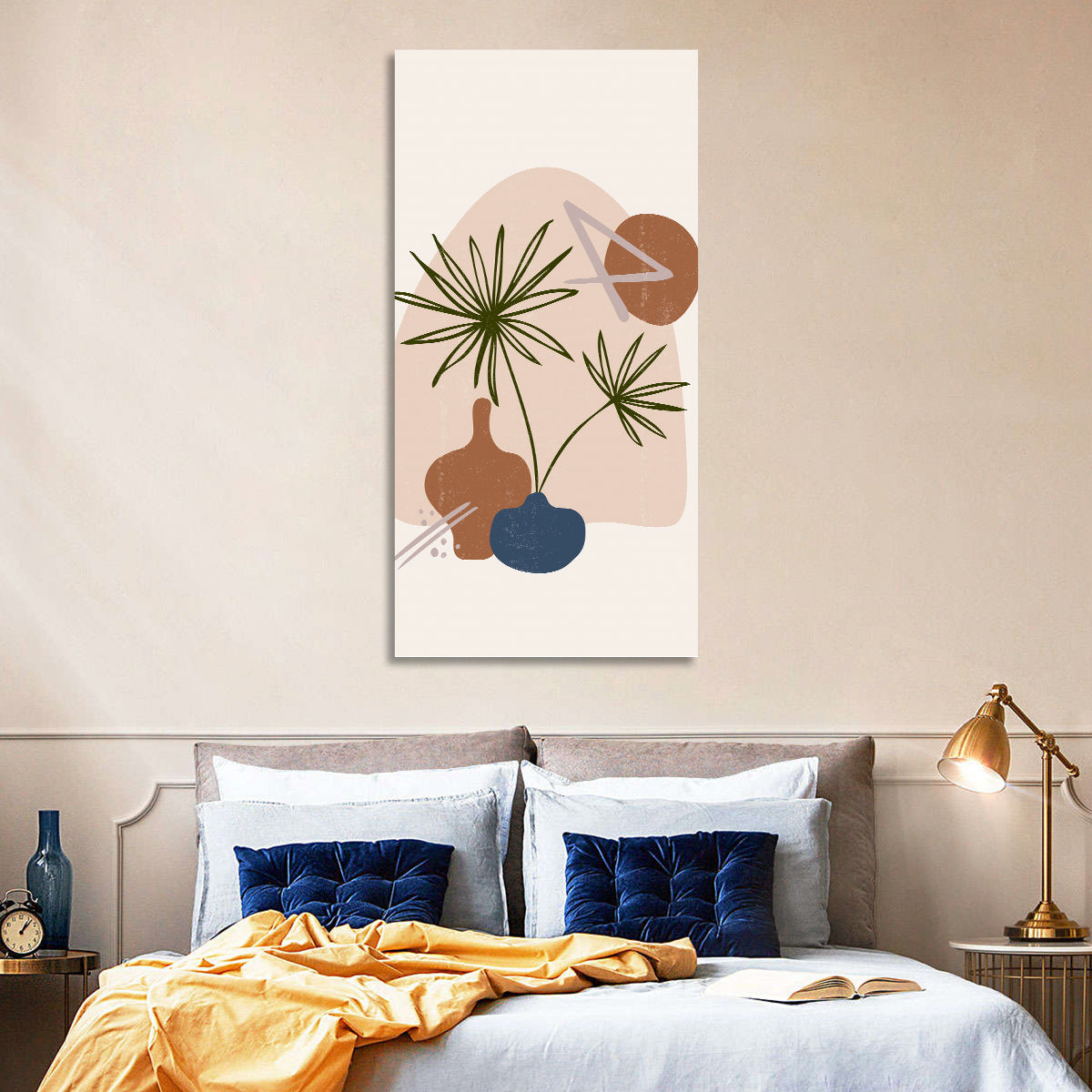 Palm Leaves and Vases Abstract Wall Art