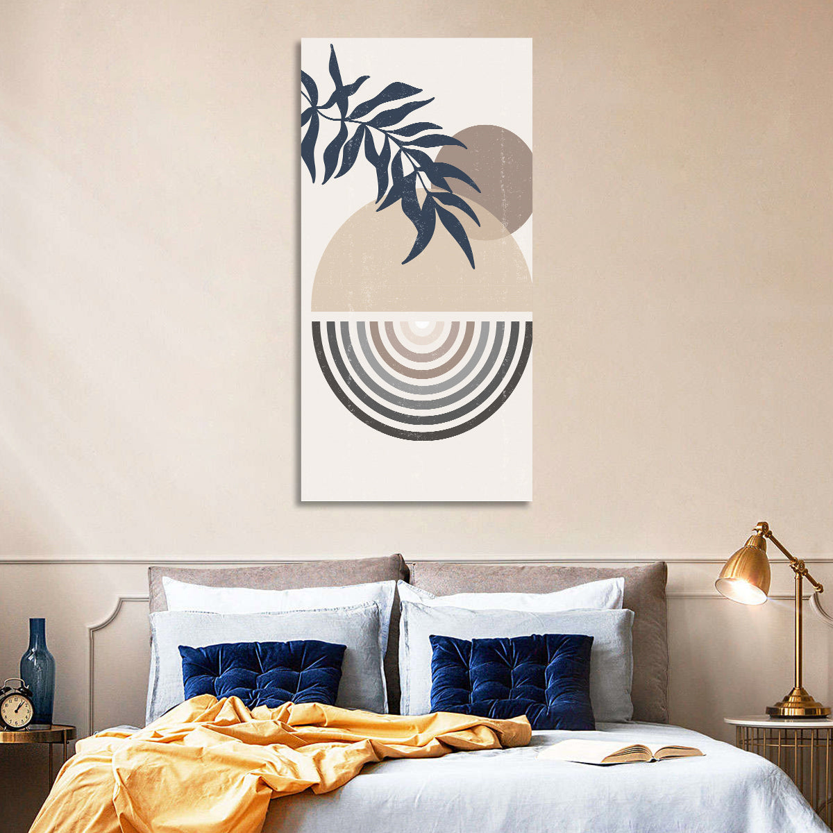 Spheres and Leaves Wall Art in a room, portrait