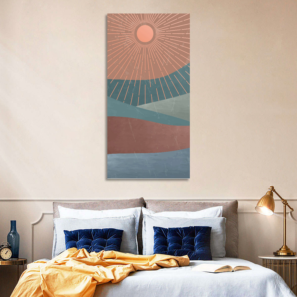Minimalist Mountain Sunrise Wall Art