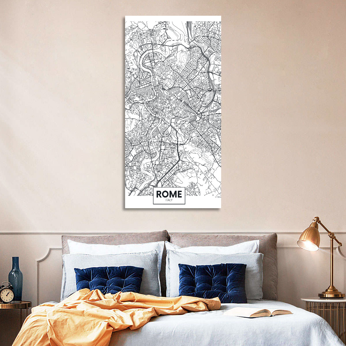 Rome City Map Wall Art