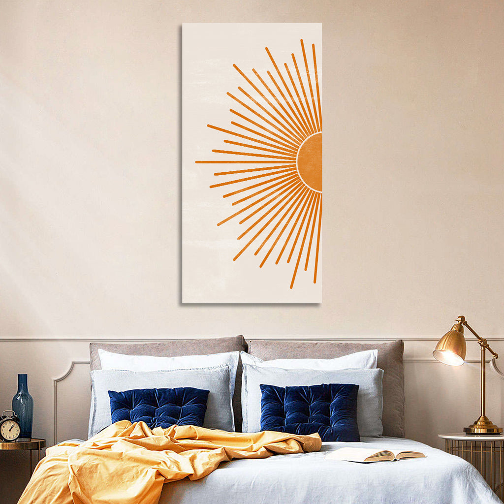 Orange Sunburst Minimalist Wall Art