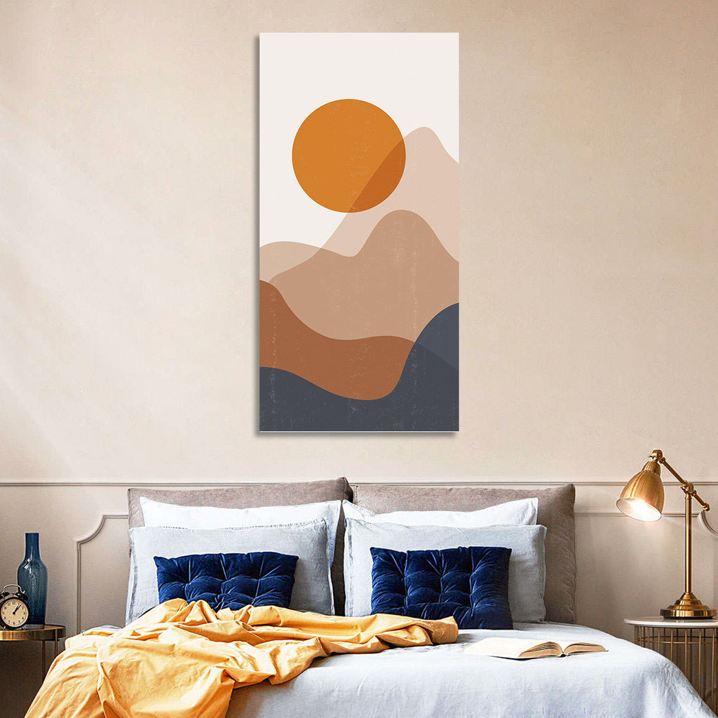 Layered Sunset Mountains Wall Art