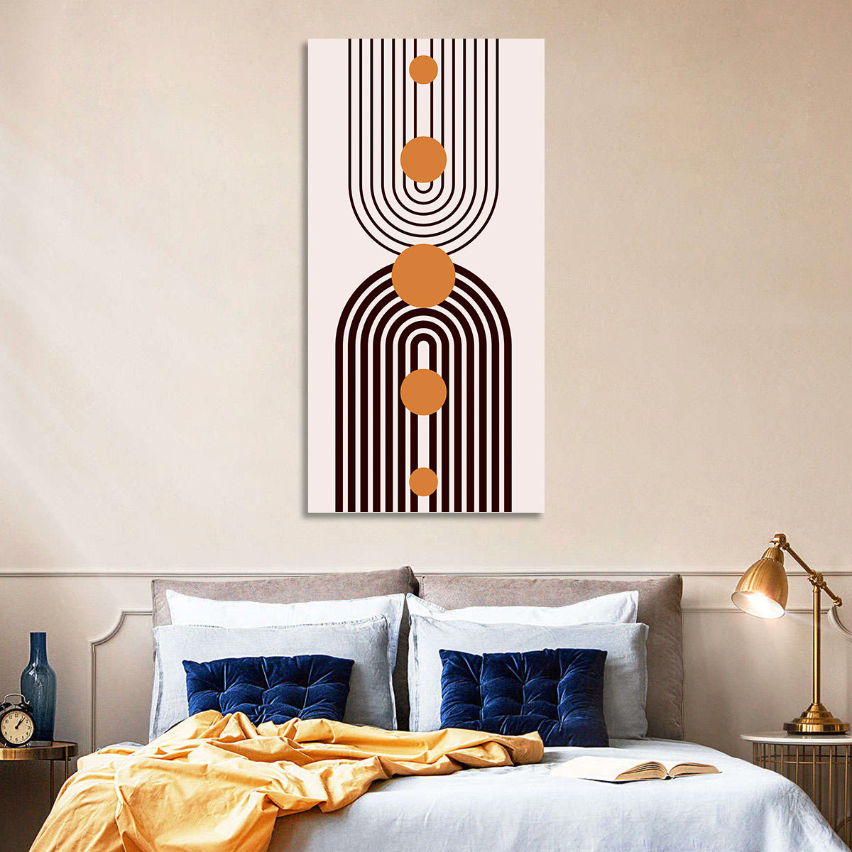 Boho Arch Pattern Wall Art in a room, portrait