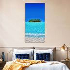 Turquoise Atoll Sandbar with Palm Trees Wall Art