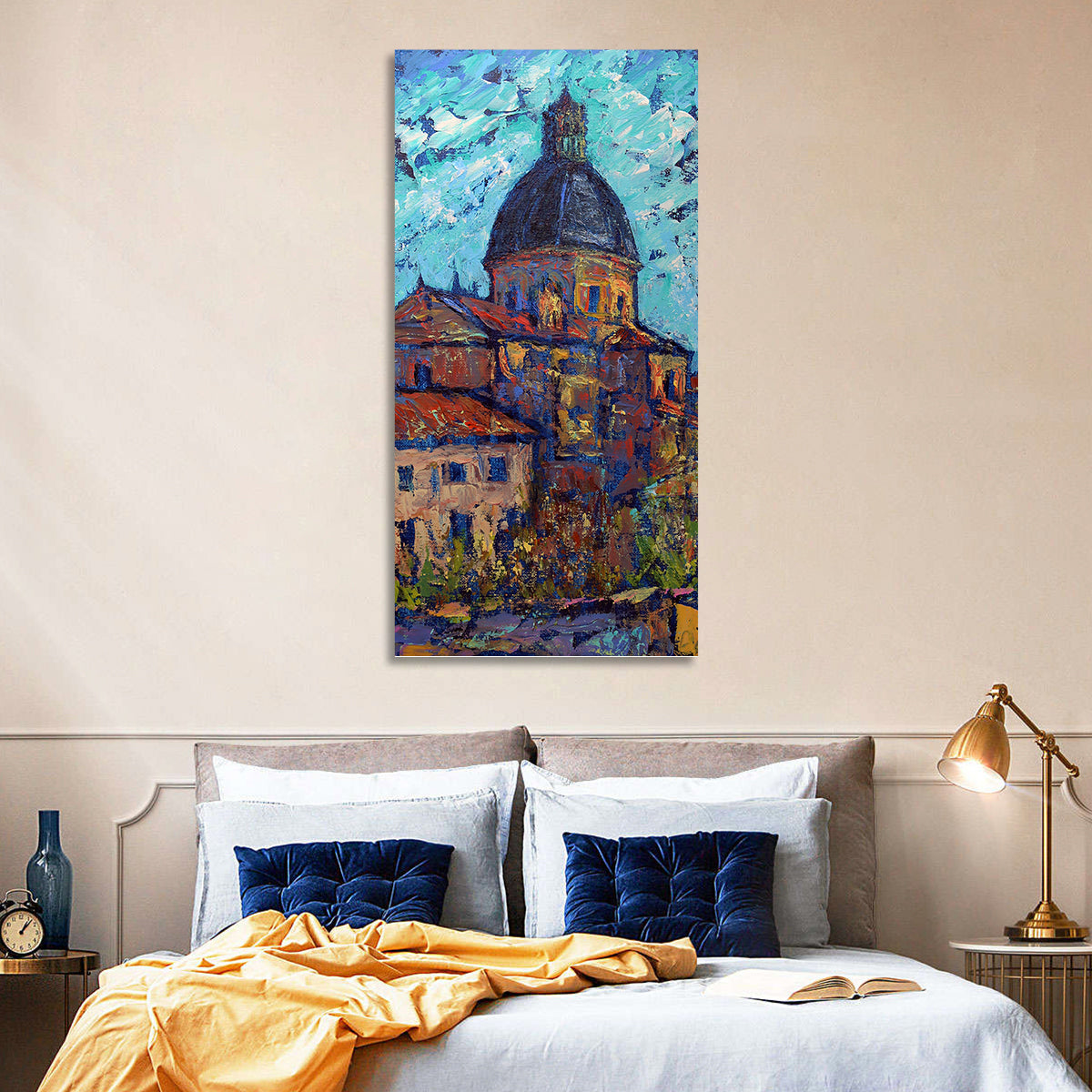 Salamanca Cathedral Dome Study Wall Art in a room, portrait