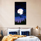 Dark Moon Over Forest Wall Art