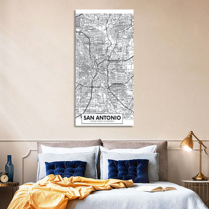 San Antonio Minimalist City Map Wall Art