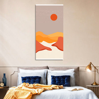 Desert Sunset Mountain Landscape Wall Art
