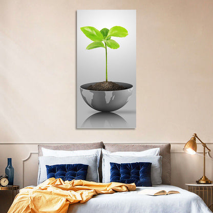 Young Plant on Globe Wall Art