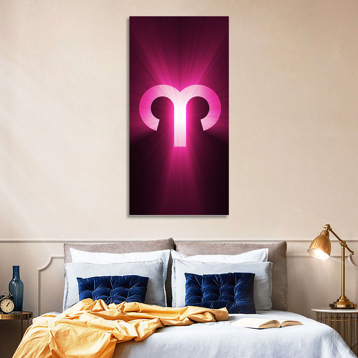 Radiant Aries Zodiac Emblem Wall Art