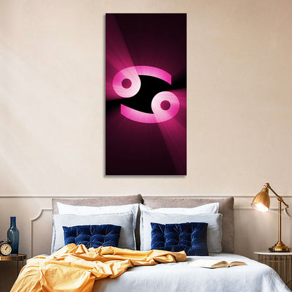 Glowing Pink Cancer Symbol Wall Art