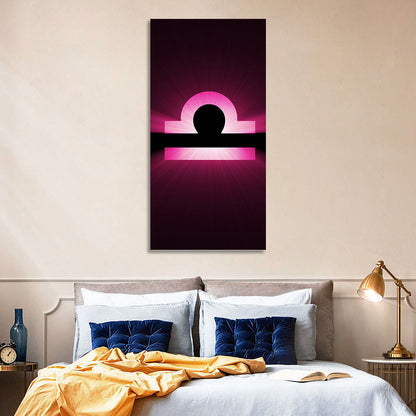 Libra Symbol Neon Glow Wall Art