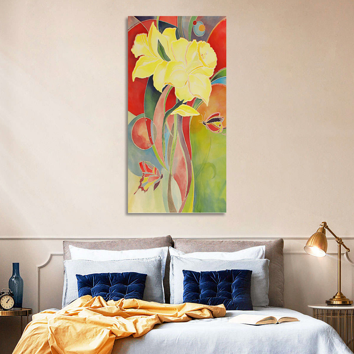 Daffodils in Bloom Wall Art in a room, portrait