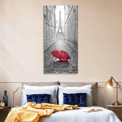 Eiffel Tower on Rainy Street Wall Art