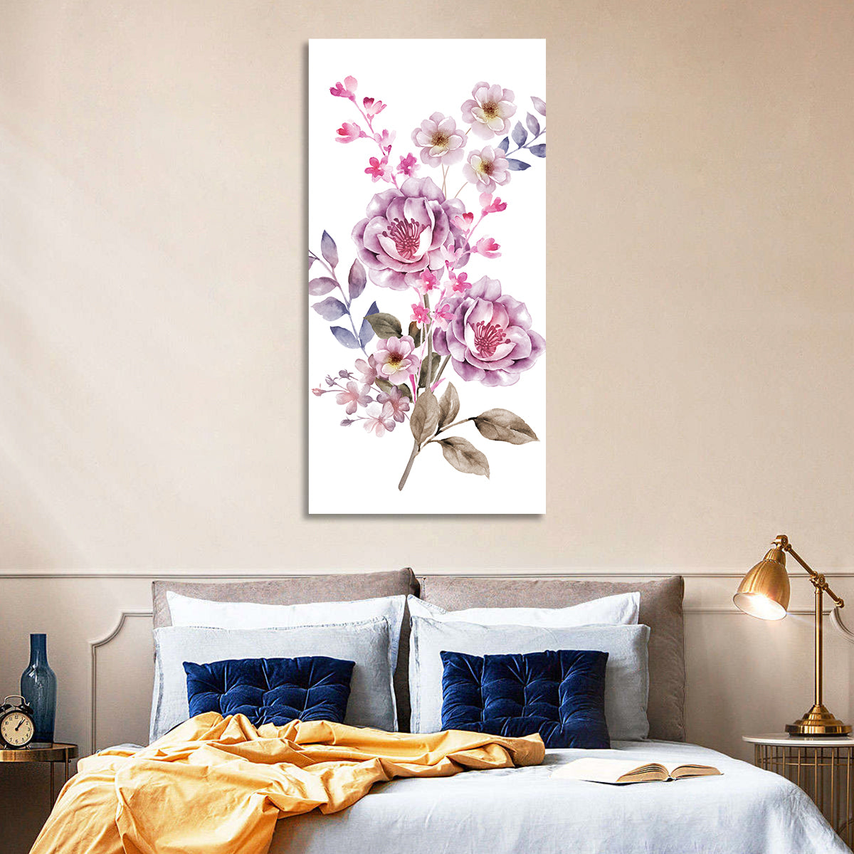 Lavender Watercolor Bouquet Wall Art