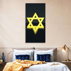Glowing Star of David Reflection Wall Art