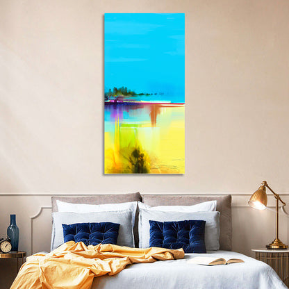 Sunlit Abstract Coastline in Spring Colors Wall Art