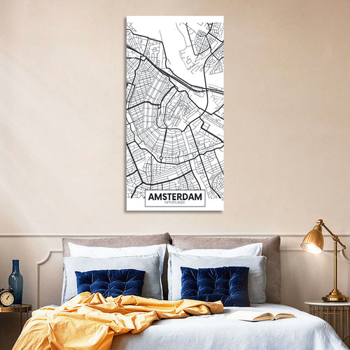 Amsterdam Canal Map Wall Art