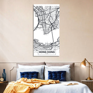 Hong Kong City Map Wall Art