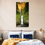 Multnomah Falls at Golden Hour Wall Art