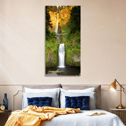 Multnomah Falls at Golden Hour Wall Art