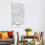 Berlin Map with Coordinates Wall Art