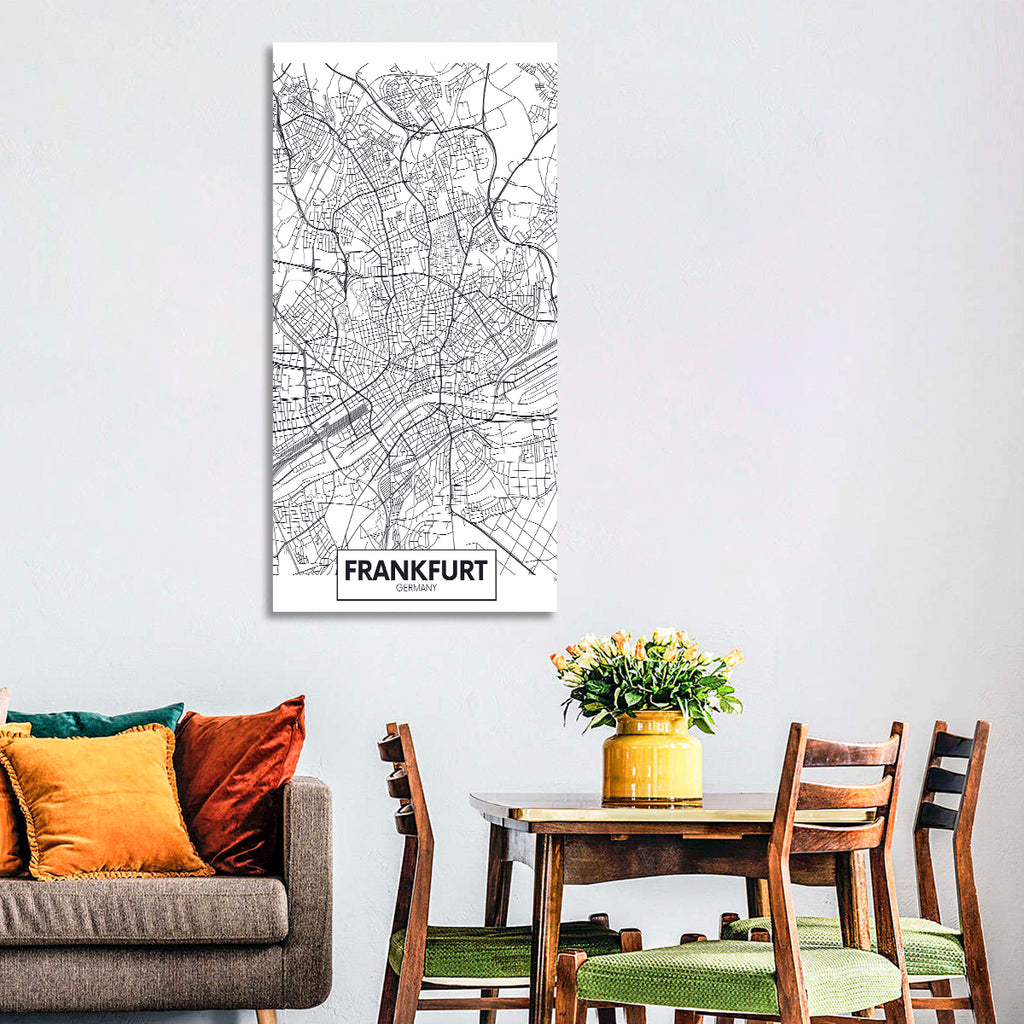 Frankfurt City Map Wall Art