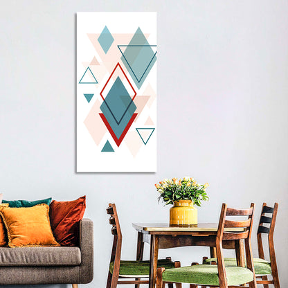 Scandinavian Teal Geometric Abstract Wall Art