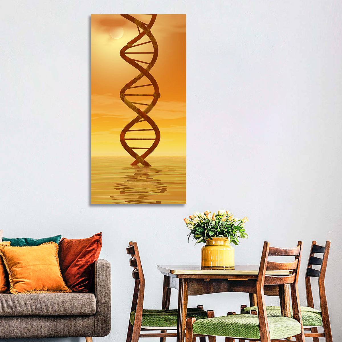 Dna Helix at Sunset Wall Art
