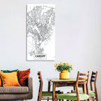 Cardiff City Map Wall Art