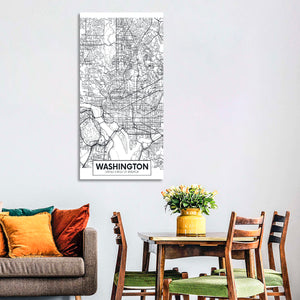 Washington City Map Wall Art