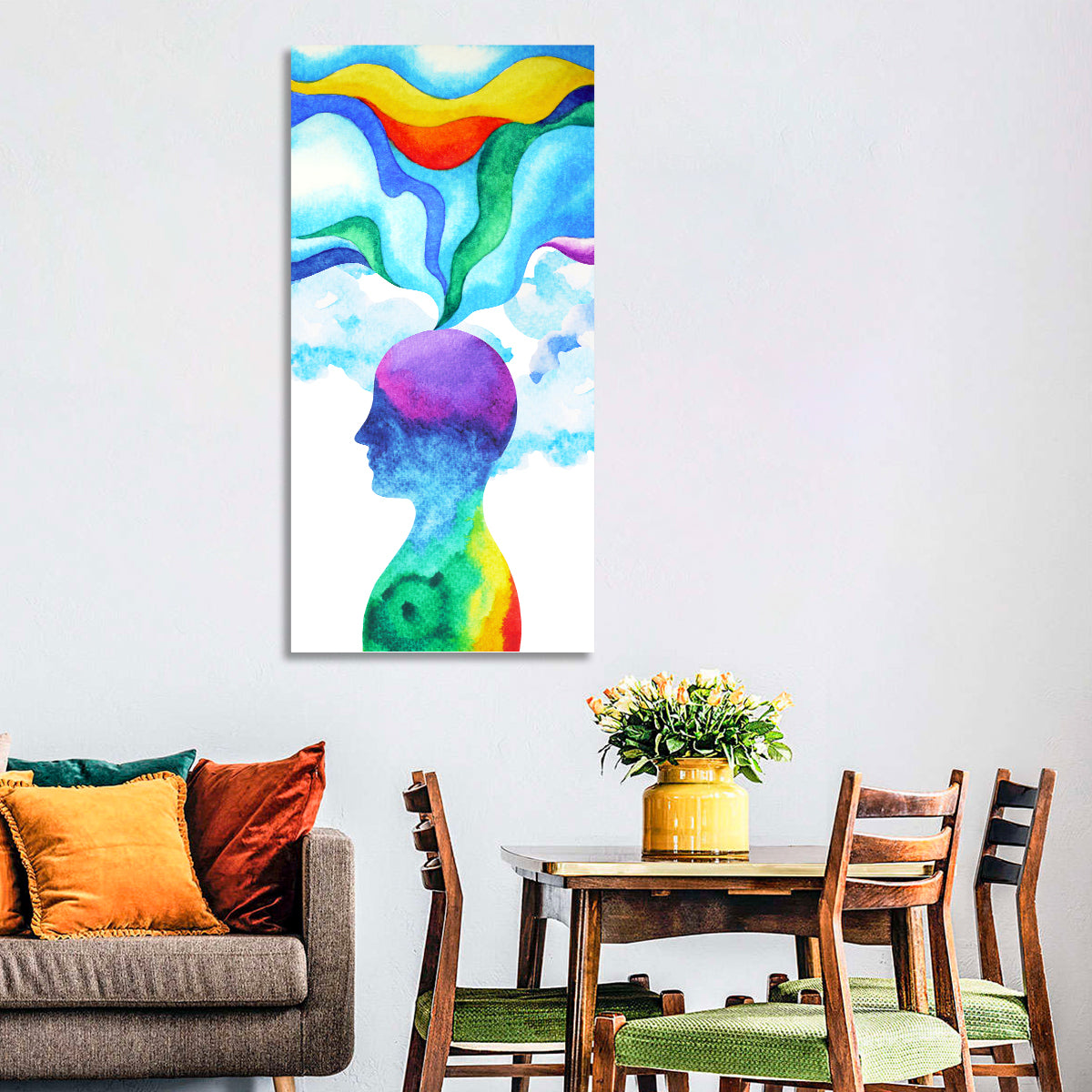 Thinking Mind Silhouette Wall Art