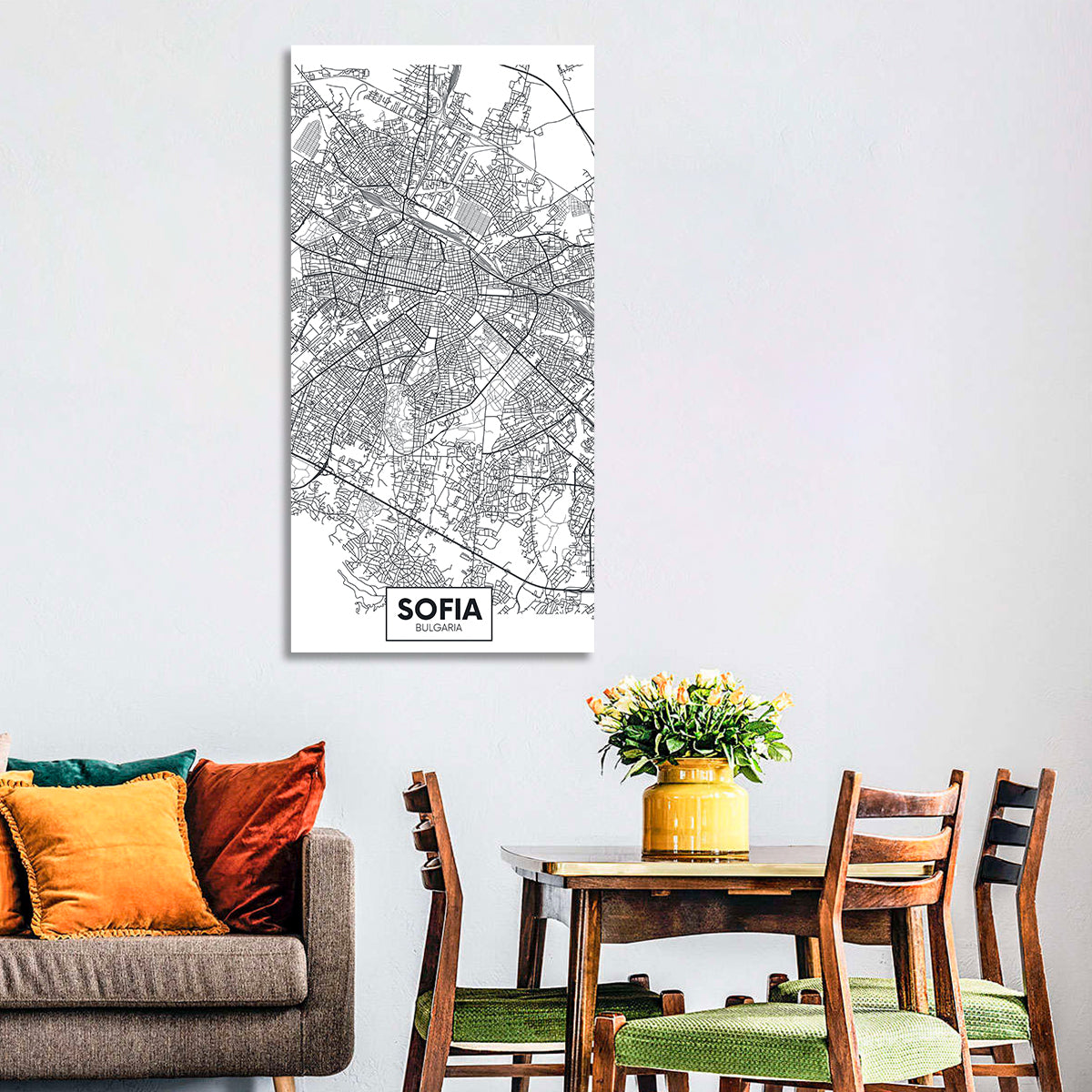 Sofia City Map Wall Art