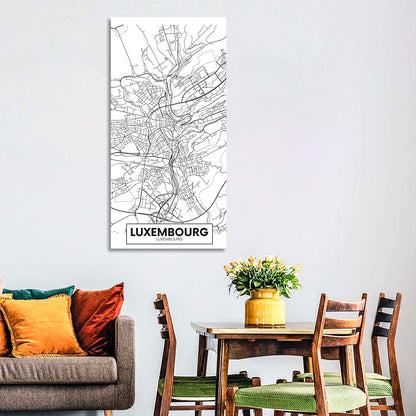 Luxembourg City Map Wall Art